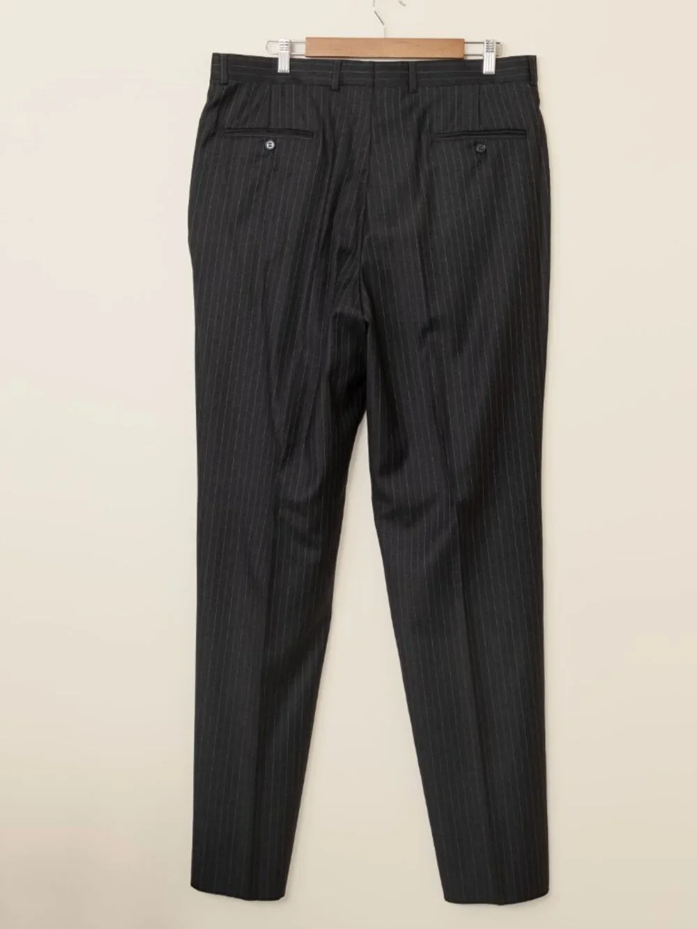 NWT Jack Victor Mens Suit 44R 38W Loro Piana Zelander Wool Charcoal Pinstripe